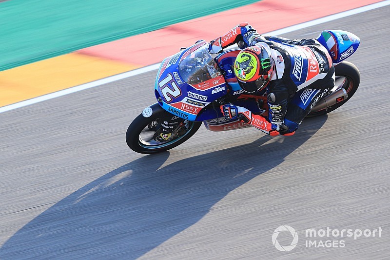 Pioggia di penalità sulla griglia della Moto3 ad Aragon: arretrano 8 italiani, tra cui Bezzecchi