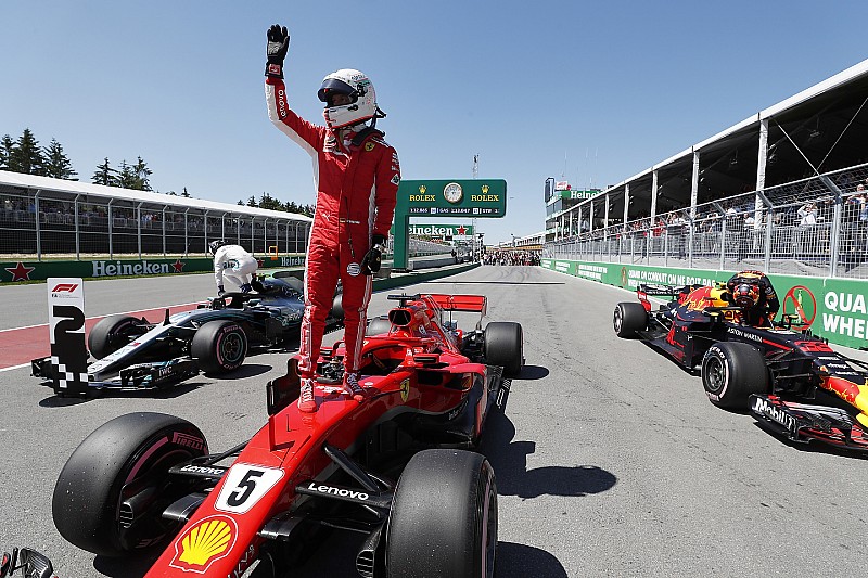 Vettel lleva a Ferrari a la pole en Canadá y Pérez en 10°