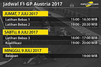 Jadwal lengkap F1 GP Austria 2017