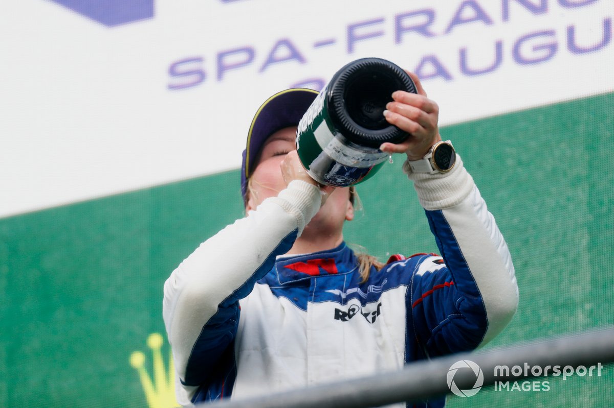 Emma Kimilainen, 1st position, on the podium