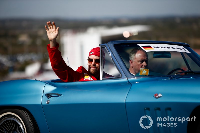 Sebastian Vettel, Ferrari, in the drivers parade