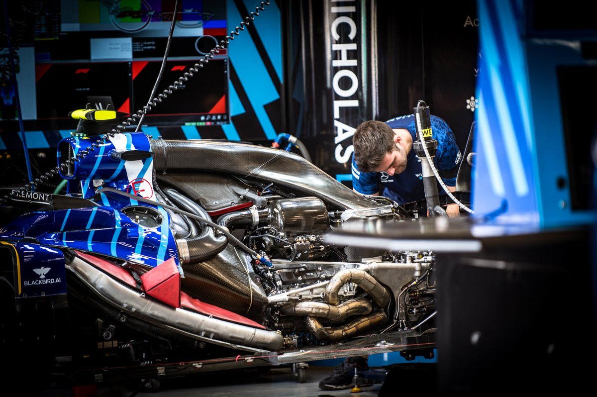 Detalle del motor Mercedes en el Williams FW43B