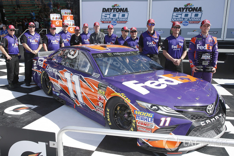 Second place qualifying for Denny Hamlin, Joe Gibbs Racing, FedEx Express Toyota Camry