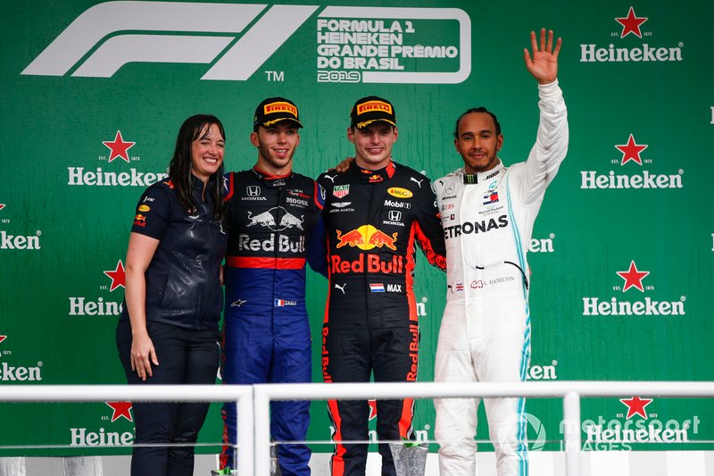 Het podium in Brazilië