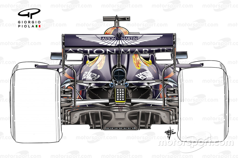 Red Bull Racing RB16 tek destek kollu arka kanat
