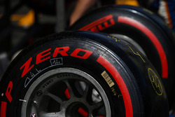 Pirelli tyres in the pit lane