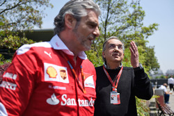Sergio Marchionne, Ferrari President en CEO Fiat Chrysler Automobiles en Maurizio Arrivabene, Ferrar