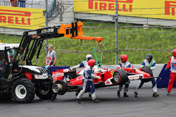 Sebastian Vettel, Ferrari SF16-H , opgave na crash