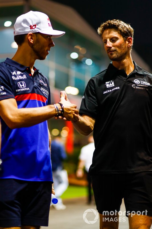 Pierre Gasly, Toro Rosso, and Romain Grosjean, Haas F1 Team
