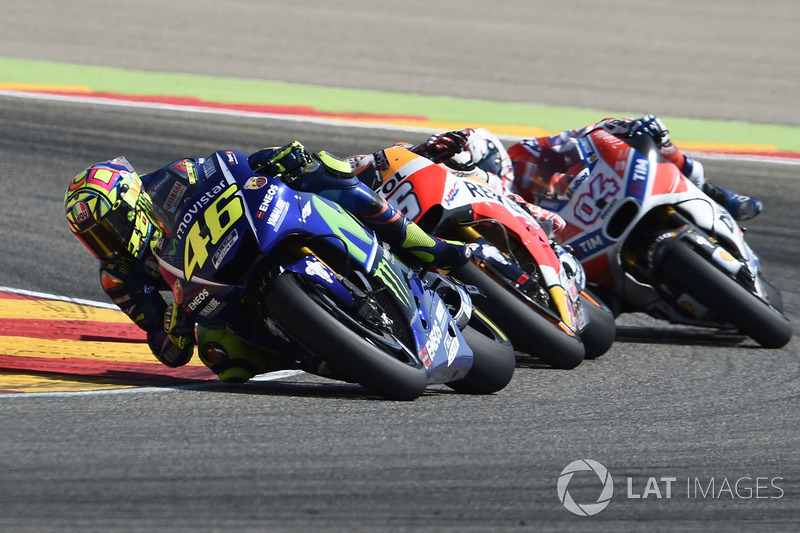 Rossi reapareció en Aragón sólo 21 días después de pasar por el quirófano