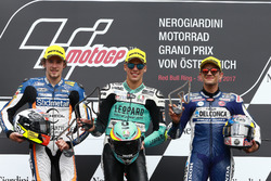Podium: second place Philipp Ottl, Schedl GP Racing, Race winner Joan Mir, Leopard Racing, third pla