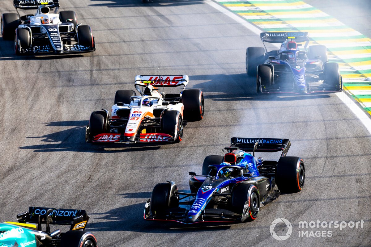 Alex Albon, Williams FW44, Mick Schumacher, Haas VF-22, Nicholas Latifi, Williams FW44, Yuki Tsunoda, AlphaTauri AT03