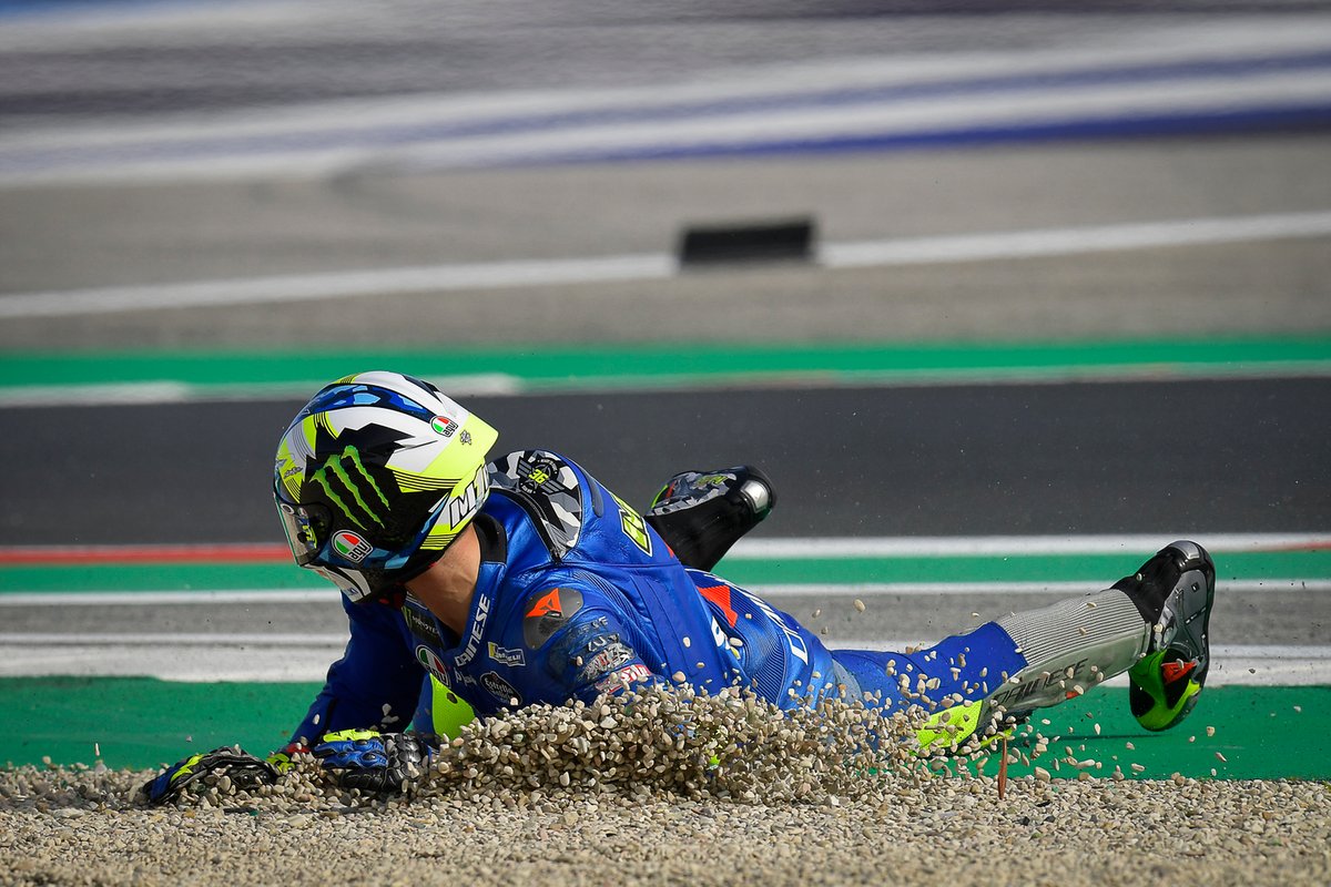 La chute de Joan Mir à Misano