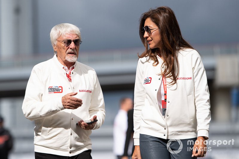 Bernie Ecclestone, Chairman Emiritus of Formula 1, with his wife Fabiana