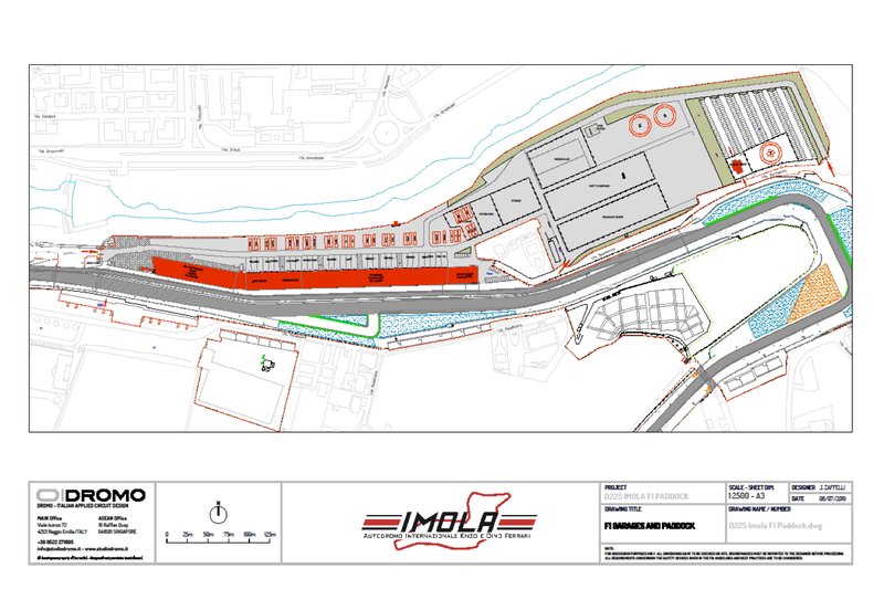 Piano di adeguamento di garage e paddock dell'Autodromo di Imola