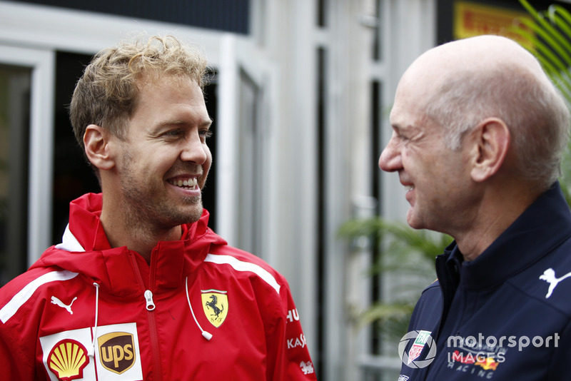 Sebastian Vettel, Ferrari und Adrian Newey, Red Bull Racing