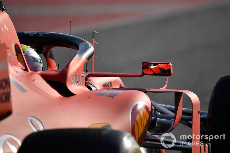 Sebastian Vettel, Ferrari SF90 dans son rétroviseur
