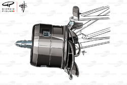 Mercedes W09, cestello del freno anteriore, GP del Canada