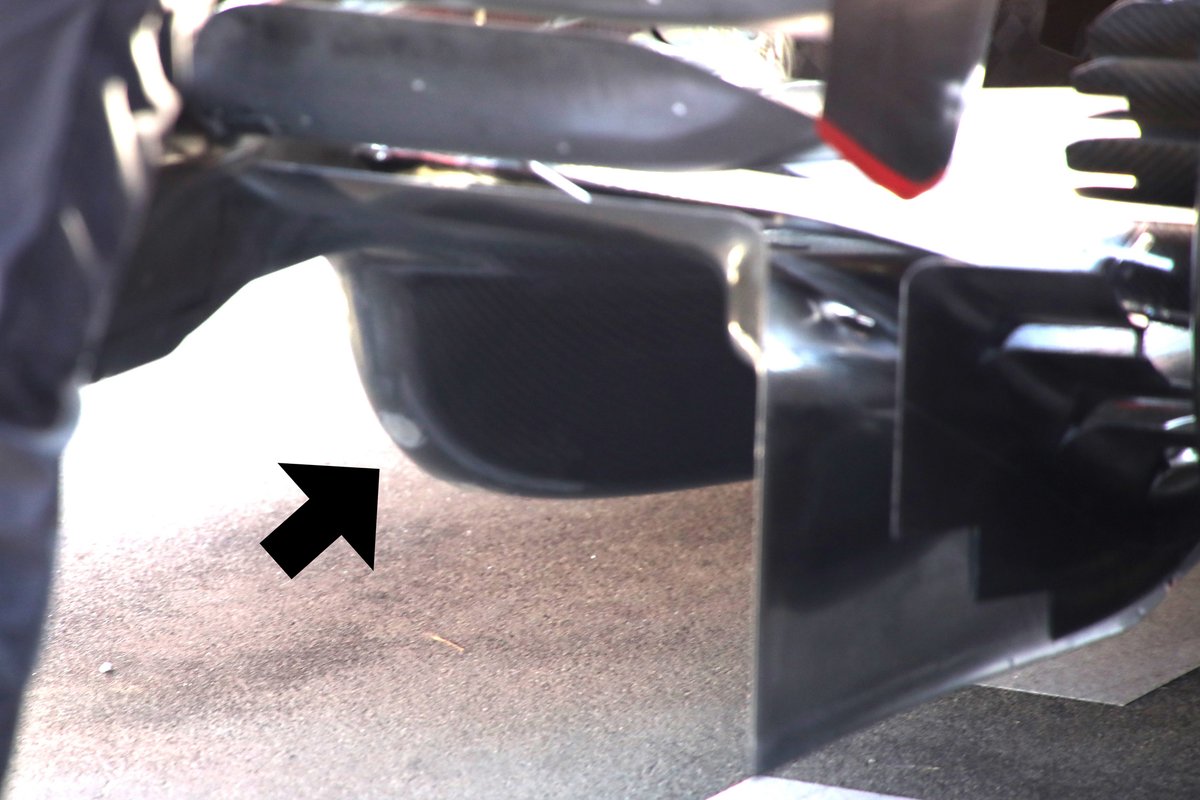 Detalle del nuevo difusor del Ferrari F1-75 en el GP de Australia.