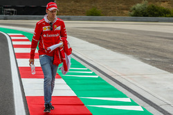 Sebastian Vettel, Ferrari walks the track