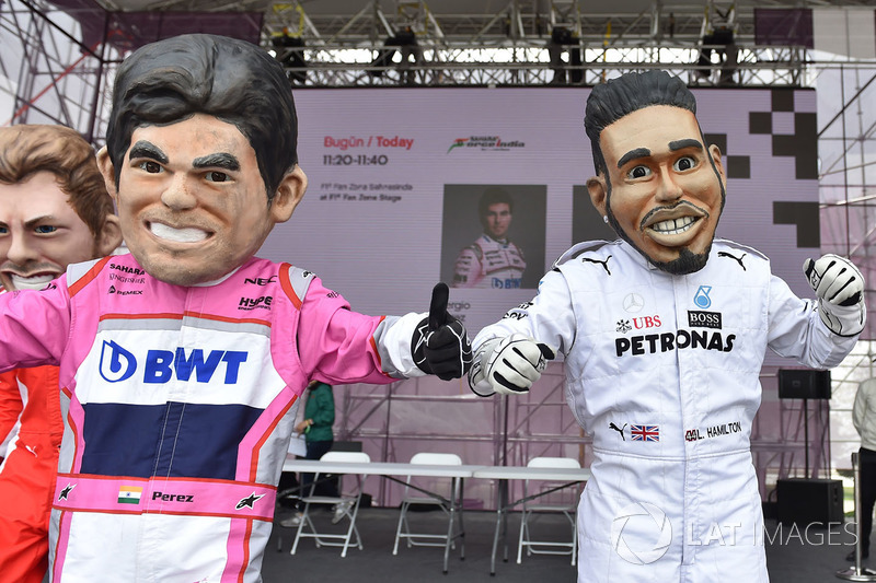 Karikatur Sergio Perez, Force India, Lewis Hamilton, Mercedes-AMG F1
