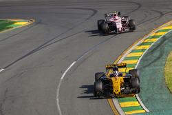 Nico Hulkenberg, Renault Sport F1 Team RS17, leads Esteban Ocon, Force India VJM10
