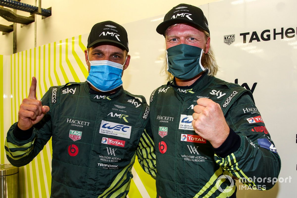 Dua pembalap Aston Martin Racing, Marco Sorensen dan Nicki Thiim (kanan).