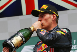 Podium: third place Max Verstappen, Red Bull Racing celebrates with champagne