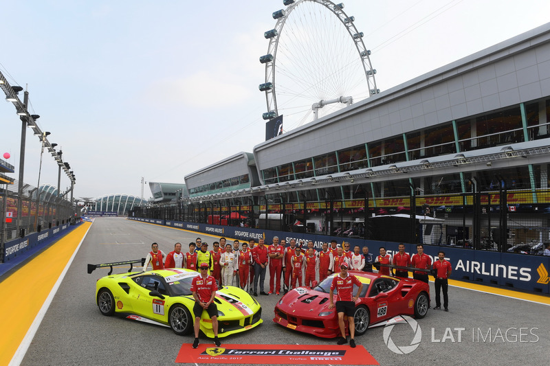 Kimi Raikkonen, Ferrari, Sebastian Vettel, Ferrari and Maurizio Arrivabene, Ferrari Team Principal, the Ferrari Challenge Asia Pacific 2017 drivers