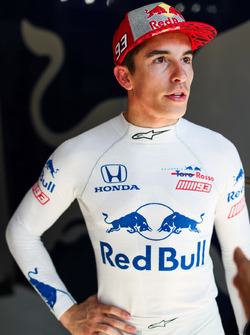 Marc Marquez, tests the Toro Rosso F1 car