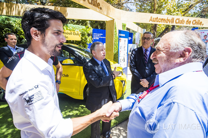 Jean Todd at the FIA e-Village stand, with Jose Maria Lopez, Dragon Racing. & Lucas di Grassi, Audi Sport ABT Schaeffler