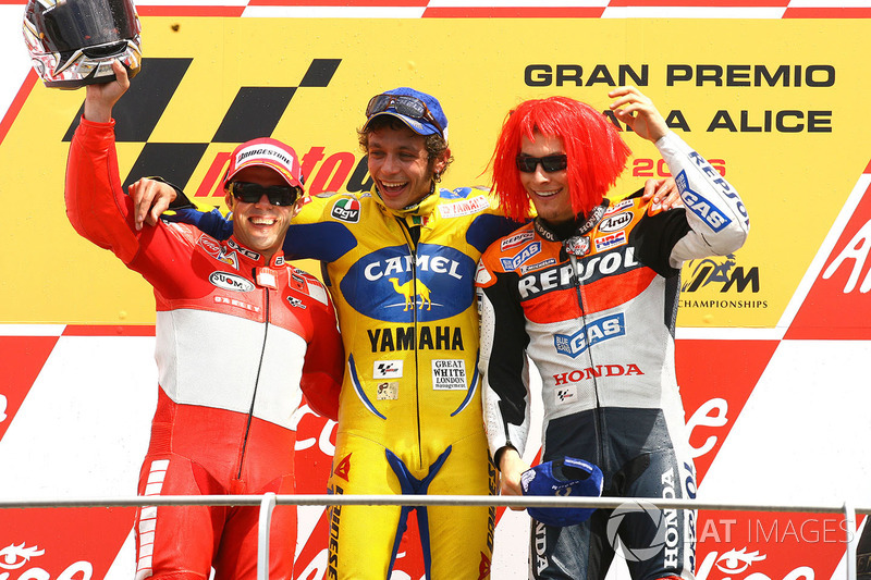 2006: 1. Valentino Rossi, 2. Loris Capirossi, 3. Nicky Hayden