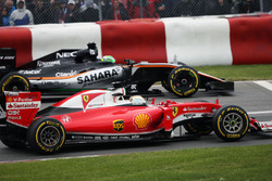 Sebastian Vettel, Ferrari SF16-H and Nico Hulkenberg, Sahara Force India F1 VJM09