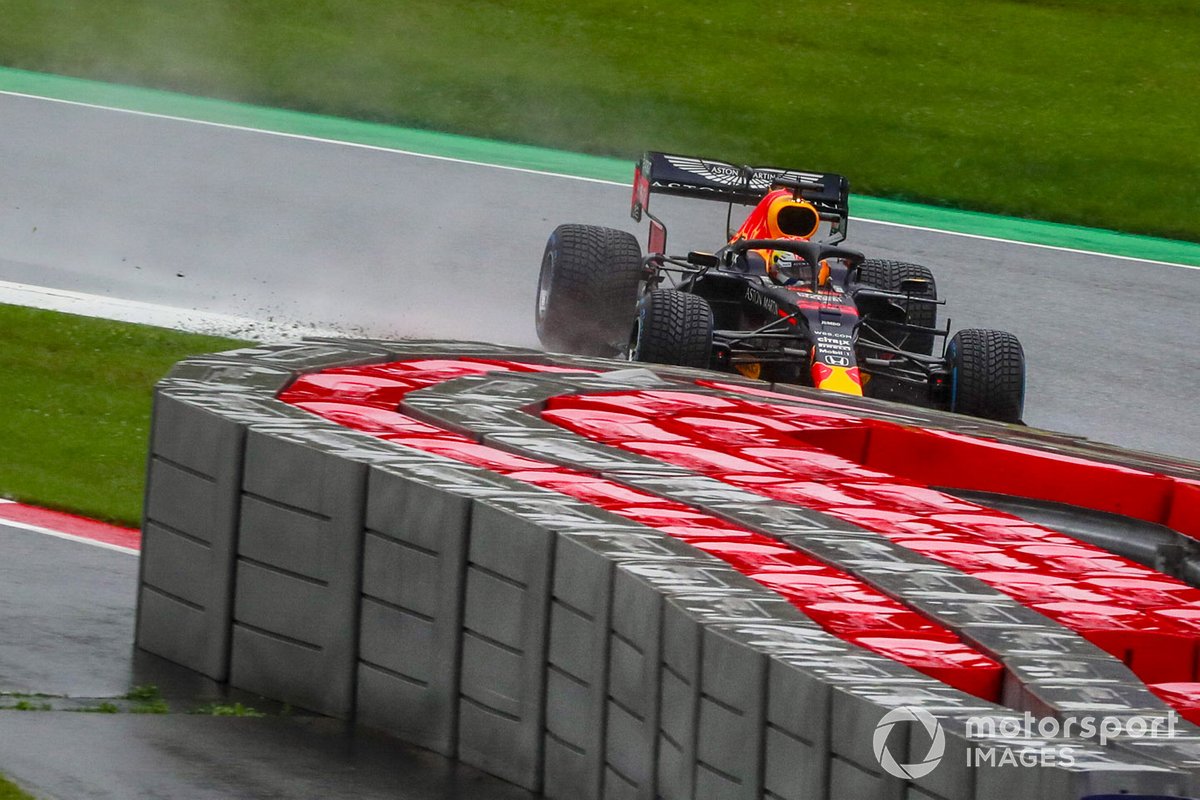Max Verstappen, Red Bull Racing RB16 going side ways