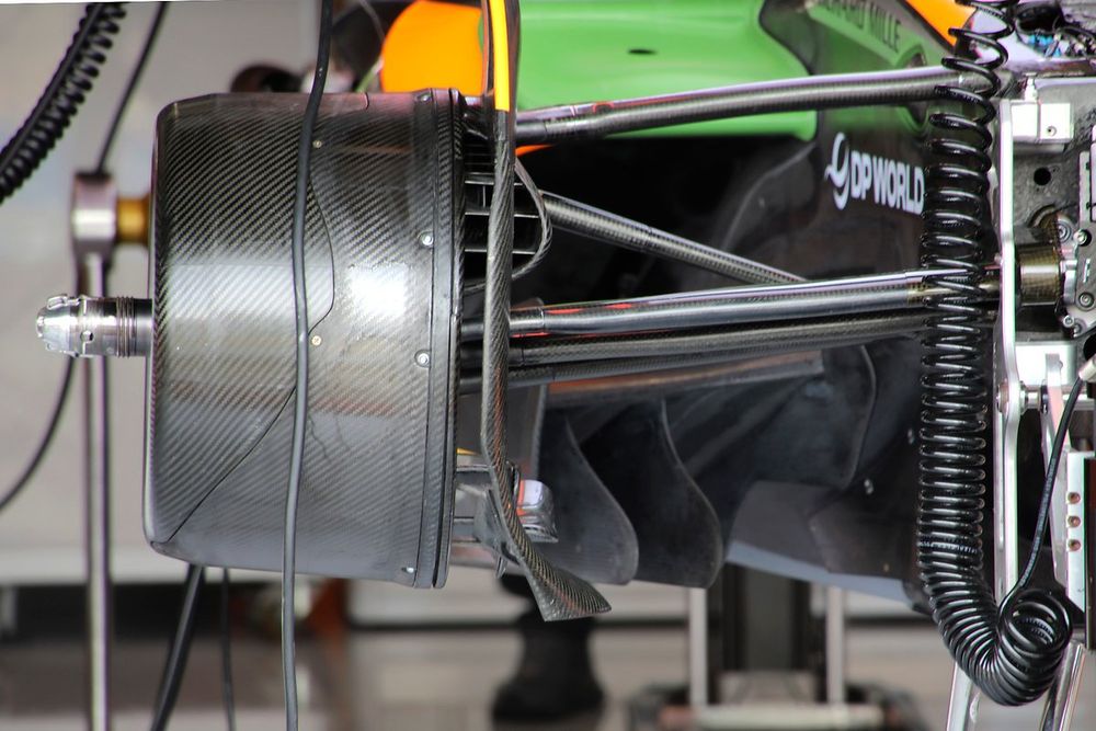 McLaren MCL36 detalle del tambor de freno delantero