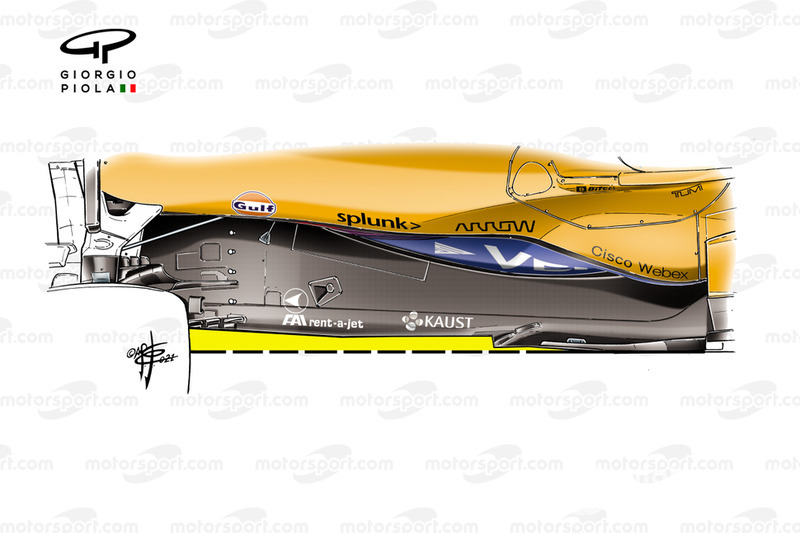 Nuevo piso del McLaren MCL35M.