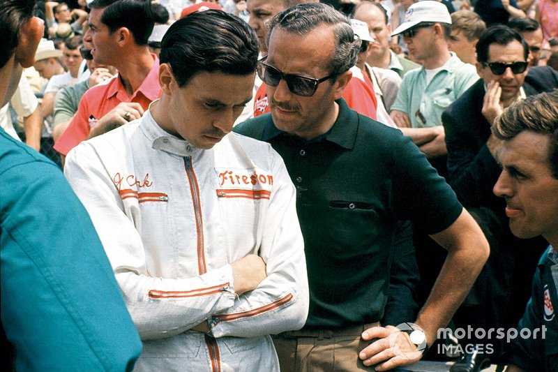 Colin Chapman met de betreurde Jim Clark
