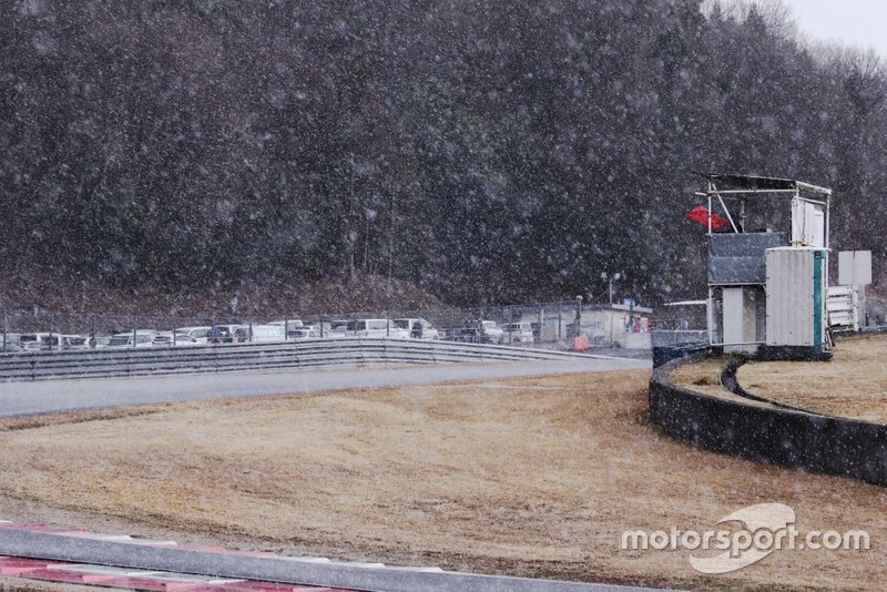 テスト2日目は霰(あられ)に見舞われた岡山国際サーキット