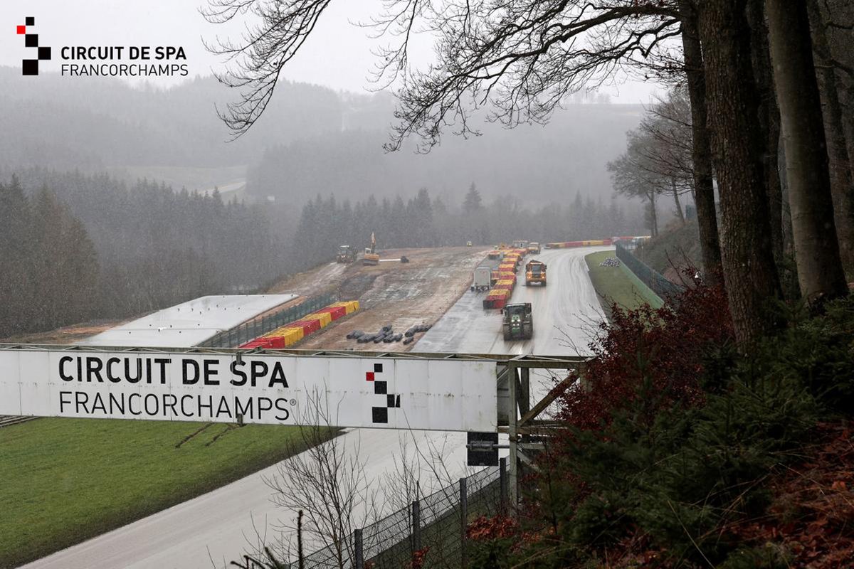 Werkzaamheden op het circuit van Spa-Francorchamps