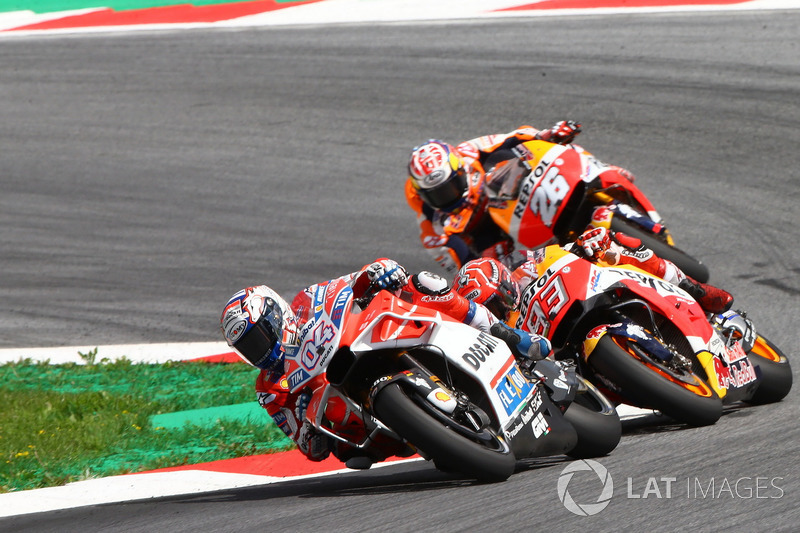 Andrea Dovizioso, Ducati Team, Marc Marquez, Repsol Honda Team, Dani Pedrosa, Repsol Honda Team