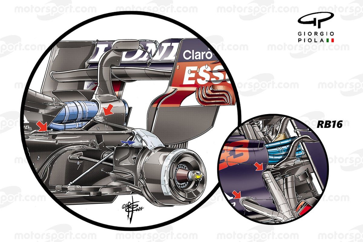 Suspensión trasera del Red Bull Racing RB16B