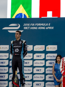 Podium: Race winner Sébastien Buemi, Renault e.Dams