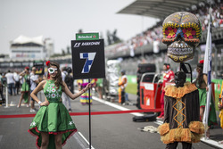 Grid girl and Day Of The Dead character