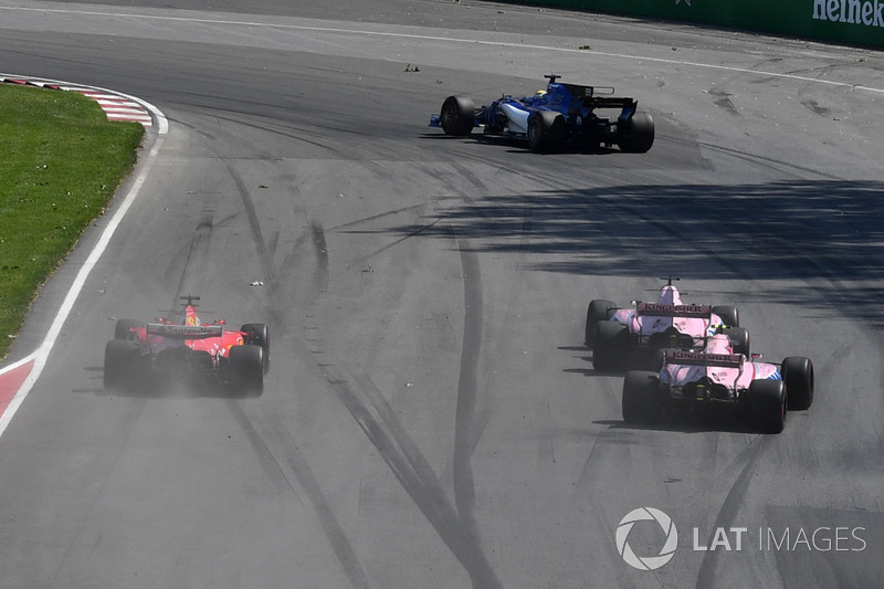 Isso permitiu a aproximação de Vettel, que superou ambas as Force India para terminar em quarto.