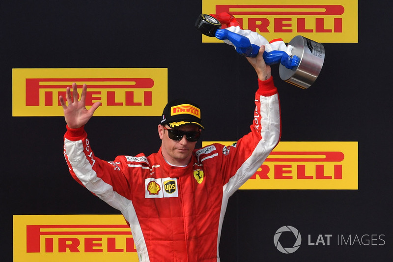 Kimi Raikkonen, Ferrari op het podium