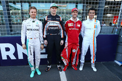 Nico Rosberg, Mercedes AMG F1 Team; Nico Hülkenberg, Sahara Force India F1; Sebastian Vettel, Ferrari und Pascal Wehrlein, Manor Racing