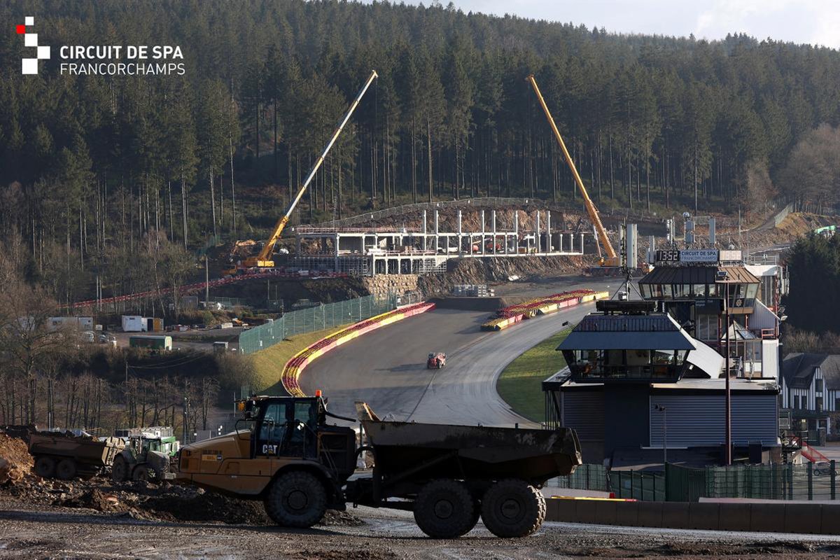 Werkzaamheden op het circuit van Spa-Francorchamps