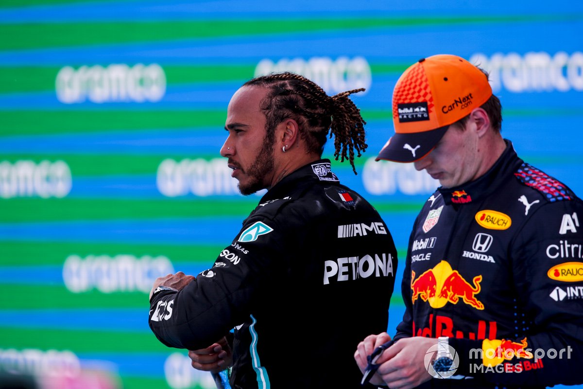 Lewis Hamilton, Mercedes, Max Verstappen, Red Bull Racing.