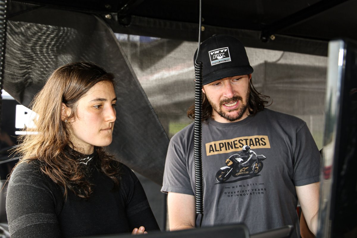 Calderon listens to guidance from JR Hildebrand.