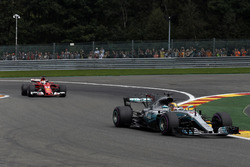 Lewis Hamilton, Mercedes-Benz F1 W08 and Sebastian Vettel, Ferrari SF70H